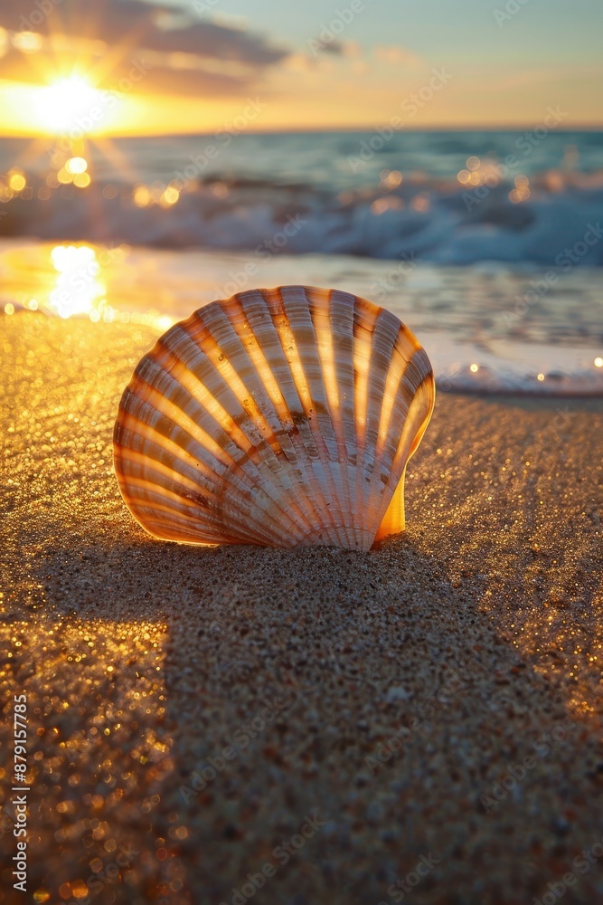 © Media Srock - A close up of a seashell on the sand © Media Srock - A close up of a seashell on the sand