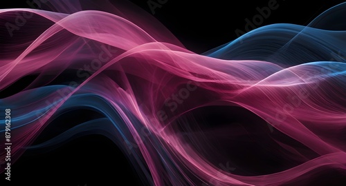 Blue and Pink Flowing Wave Abstract Background