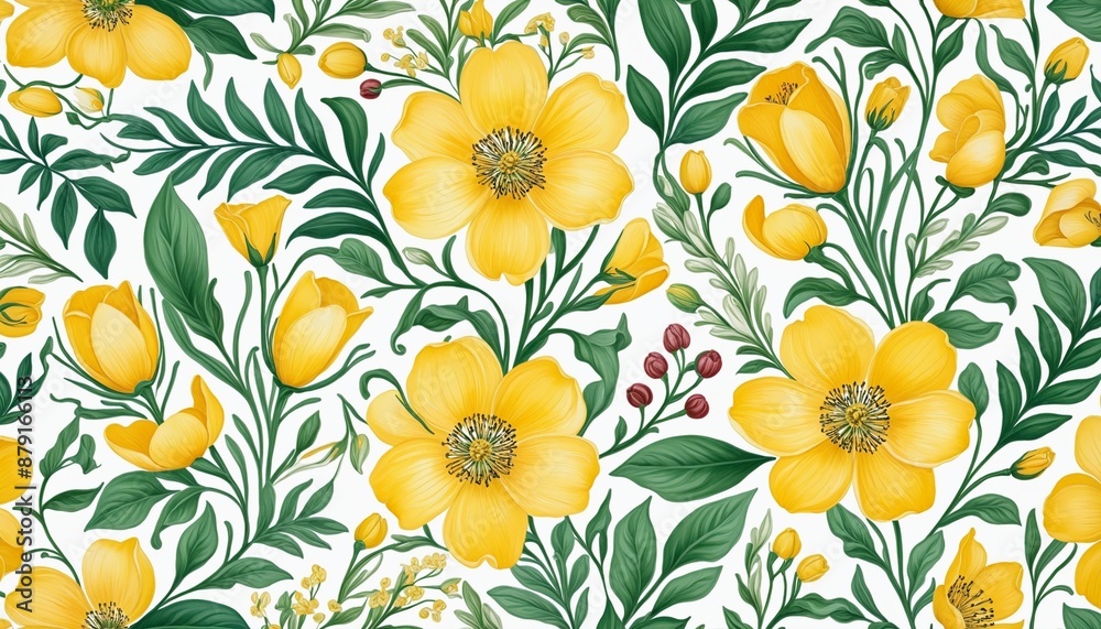 Yellow floral background Yellow floral background
