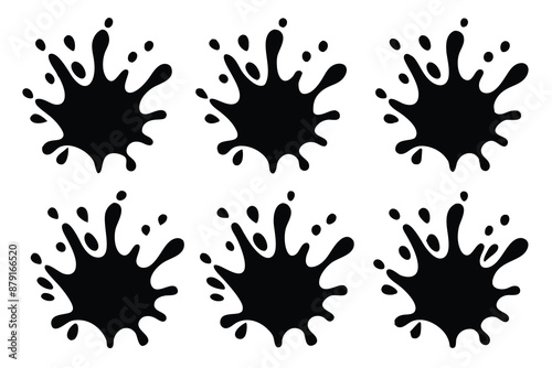 set of water splashes vector illustration