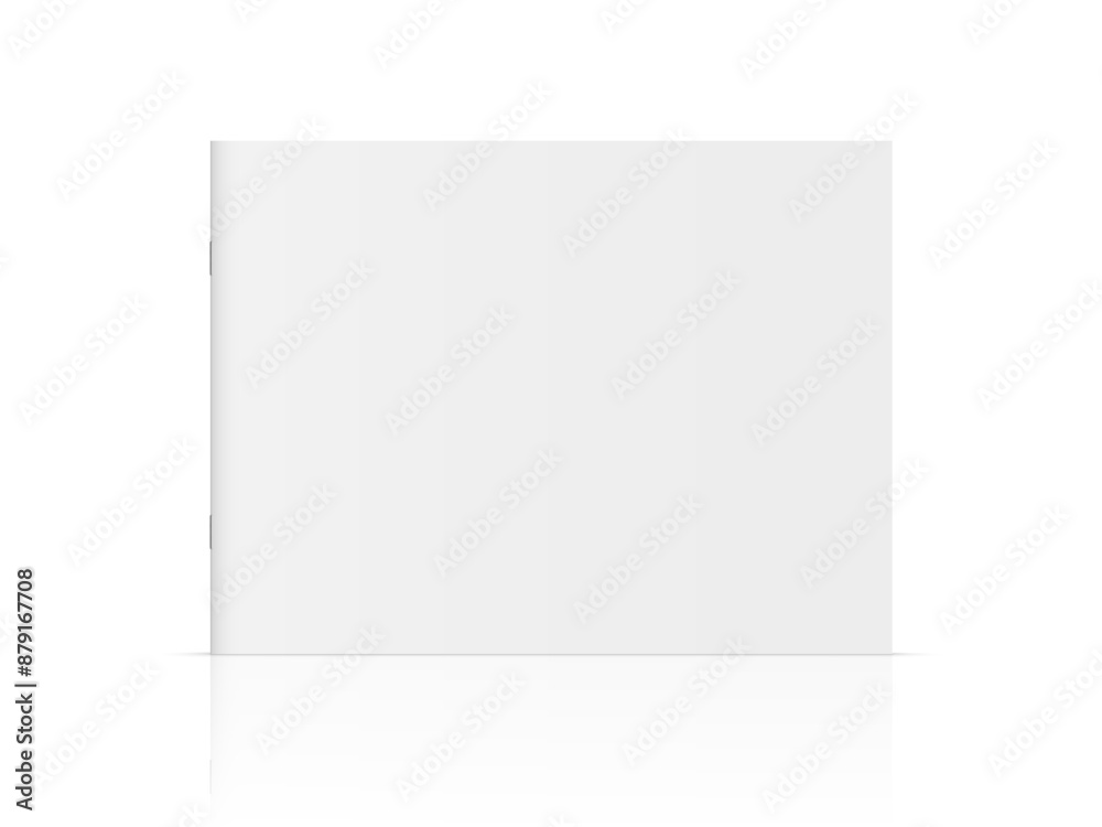 Vector realistic standing 3d magazine mockup with white blank cover isolated Vector realistic standing 3d magazine mockup with white blank cover isolated