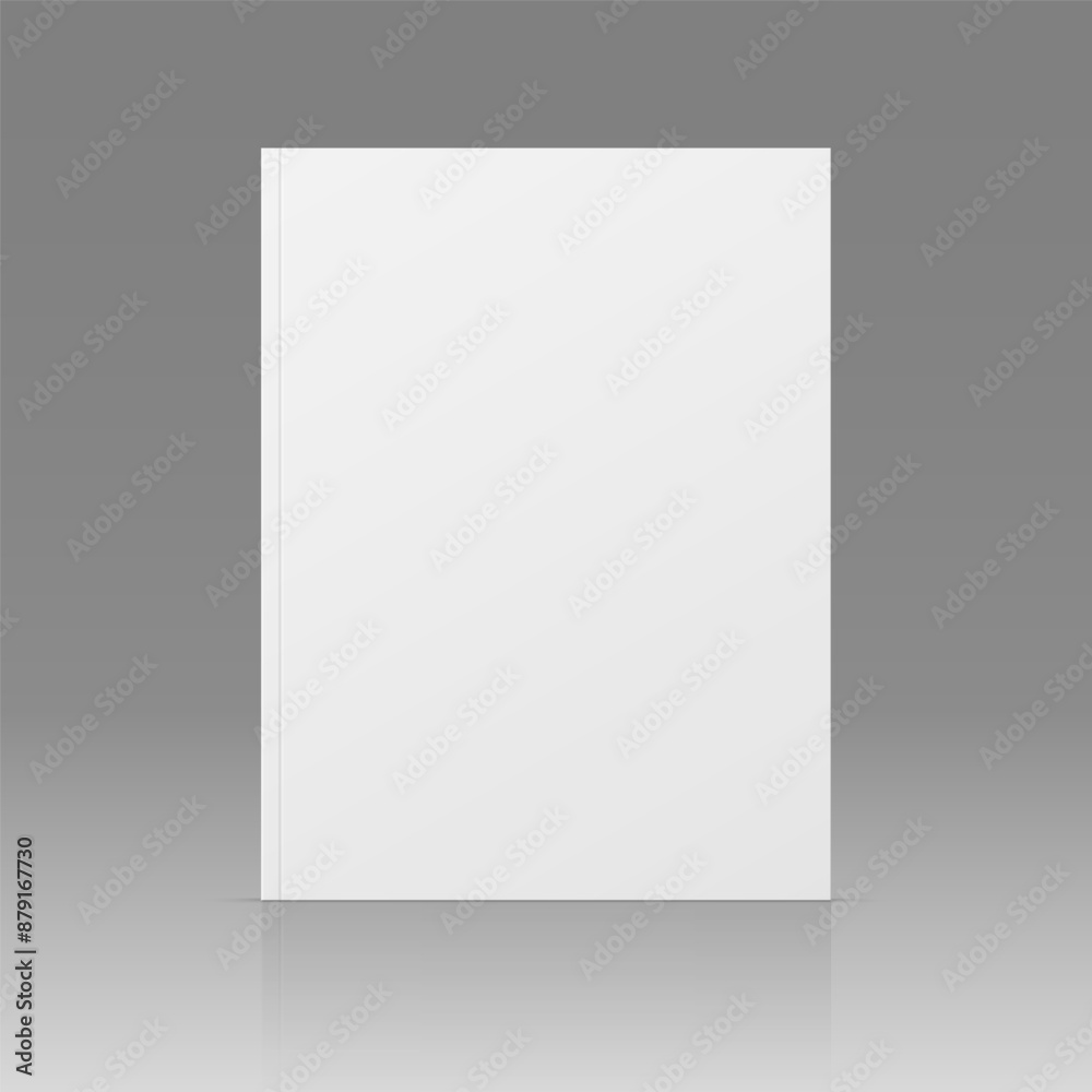 Vector realistic standing 3d magazine mockup with white blank cover isolated Vector realistic standing 3d magazine mockup with white blank cover isolated