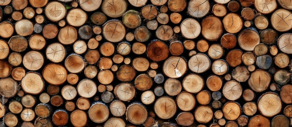 Stacked Wood Logs, Rustic Brown Texture Stacked Wood Logs, Rustic Brown Texture
