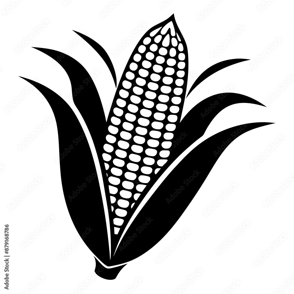 Corn silhouette icon isolated Vector illustration Corn silhouette icon isolated Vector illustration