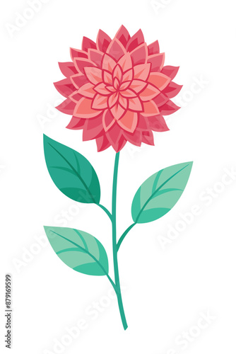 Dahlia Plant minimal design vector illustration