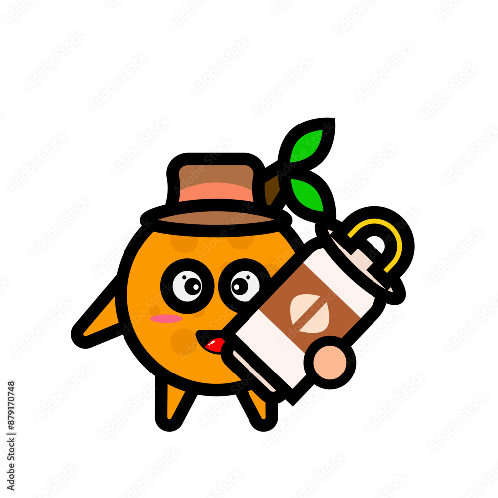 orange farmer mascot carrying milk can orange farmer mascot carrying milk can