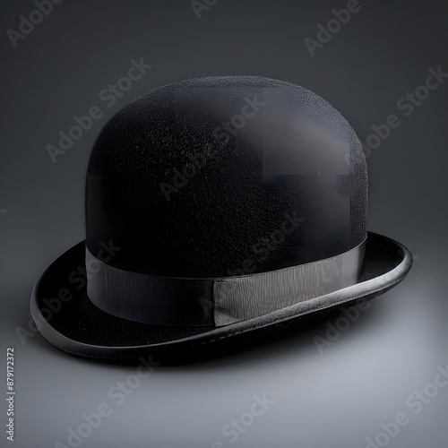 A stylish black bowler hat - ioslated with clipping path photo