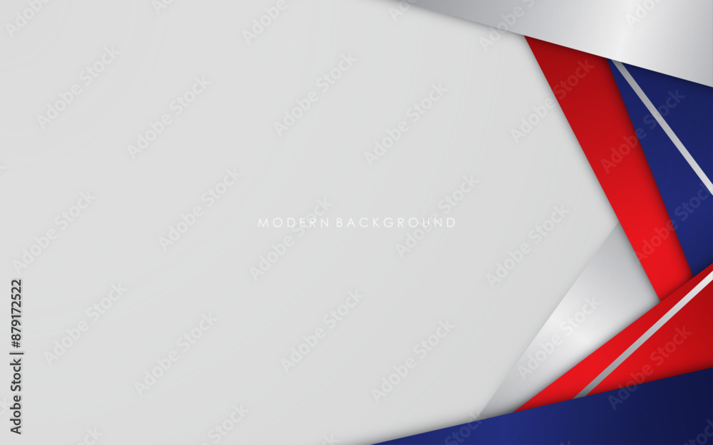 Modern background blue with white and red color Modern background blue with white and red color