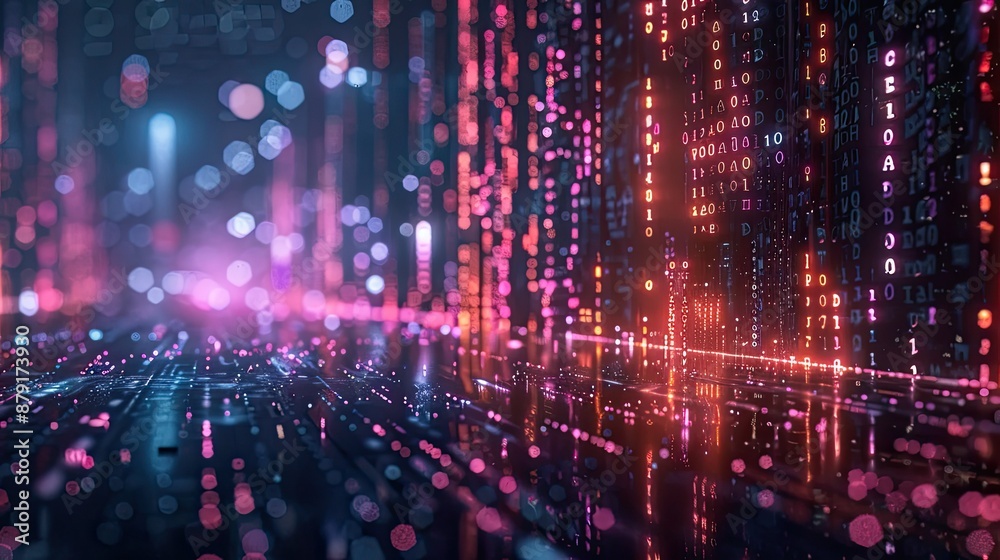 Abstract flow of data streams in a futuristic environment Abstract flow of data streams in a futuristic environment