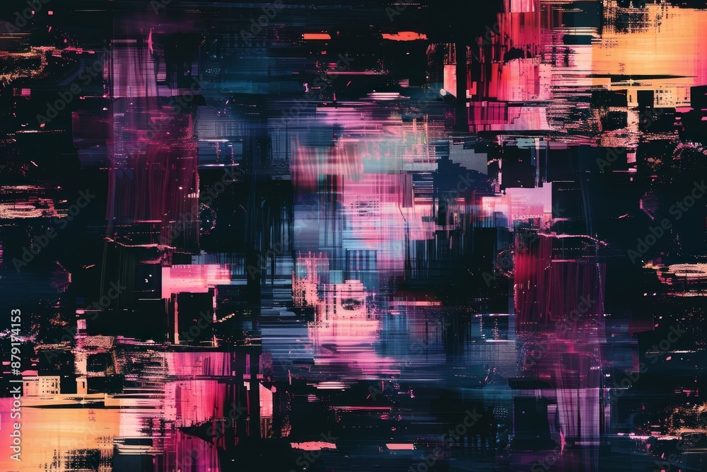 Dark abstract glitch art, seamless tile pattern Dark abstract glitch art, seamless tile pattern