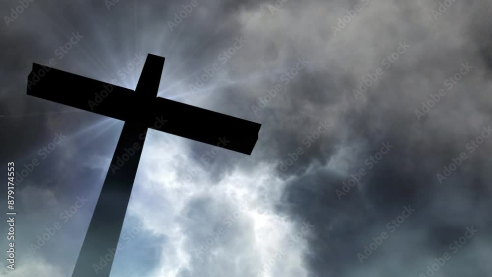animated cross silhouette thunderstorm background animated cross silhouette thunderstorm background