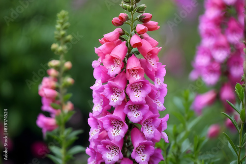 Angelonia 'Angelface Perfectly Pink' or Summer Snapdragon blooming in the garden
 photo