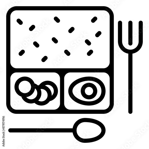 lunch box icon, line icon style