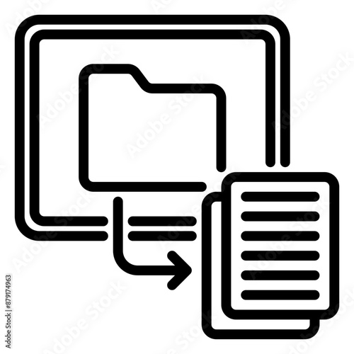 download document icon, line icon style