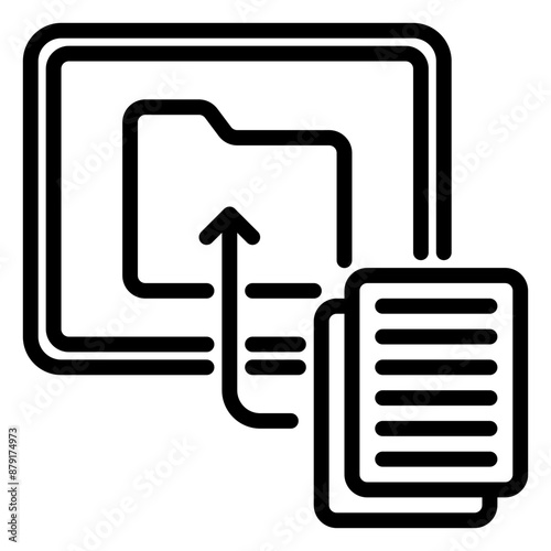upload document icon, line icon style