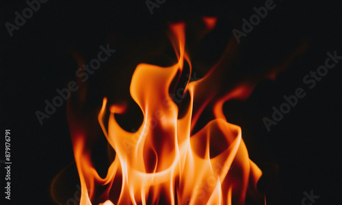 Fire border isolated on transparent background. 