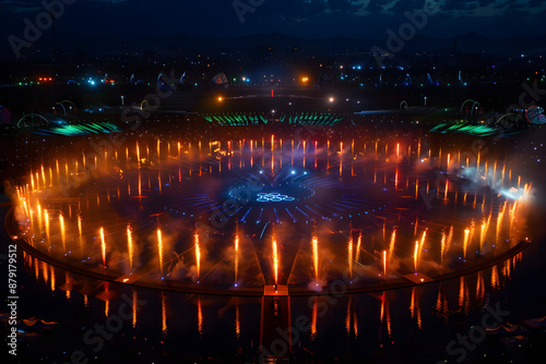 moment of the opening ceremony of the olympic games