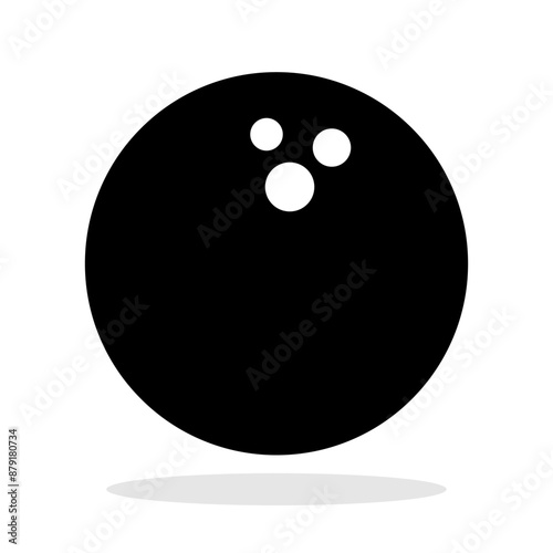 Bowling ball icon. Black bowling ball sign on white background. Vector illustration