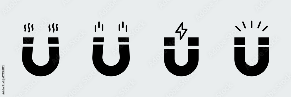 Magnet icon set. Magnet Horseshoe symbol set. Horseshoe sign. Magnet icon template. Magnet icon set. Magnet Horseshoe symbol set. Horseshoe sign. Magnet icon template.