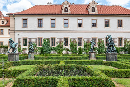 Waldstein Garden and Wallenstein Palace that houses the Senate of the Czech Republic in Prague photo