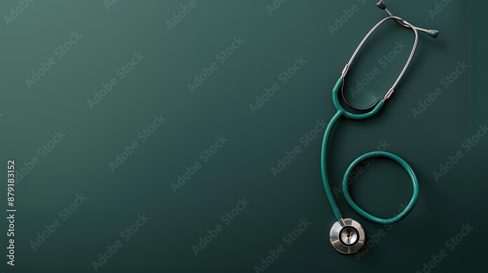 Close-up of a stethoscope against a solid color background Close-up of a stethoscope against a solid color background