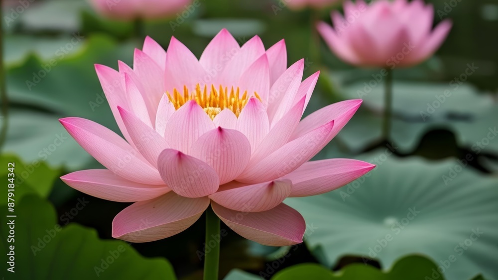 Obraz premium Elegance in bloom A single pink lotus flower