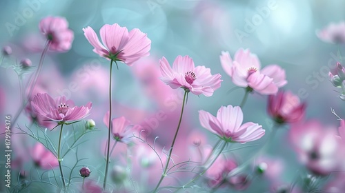 Soft focus flowers in dreamy garden