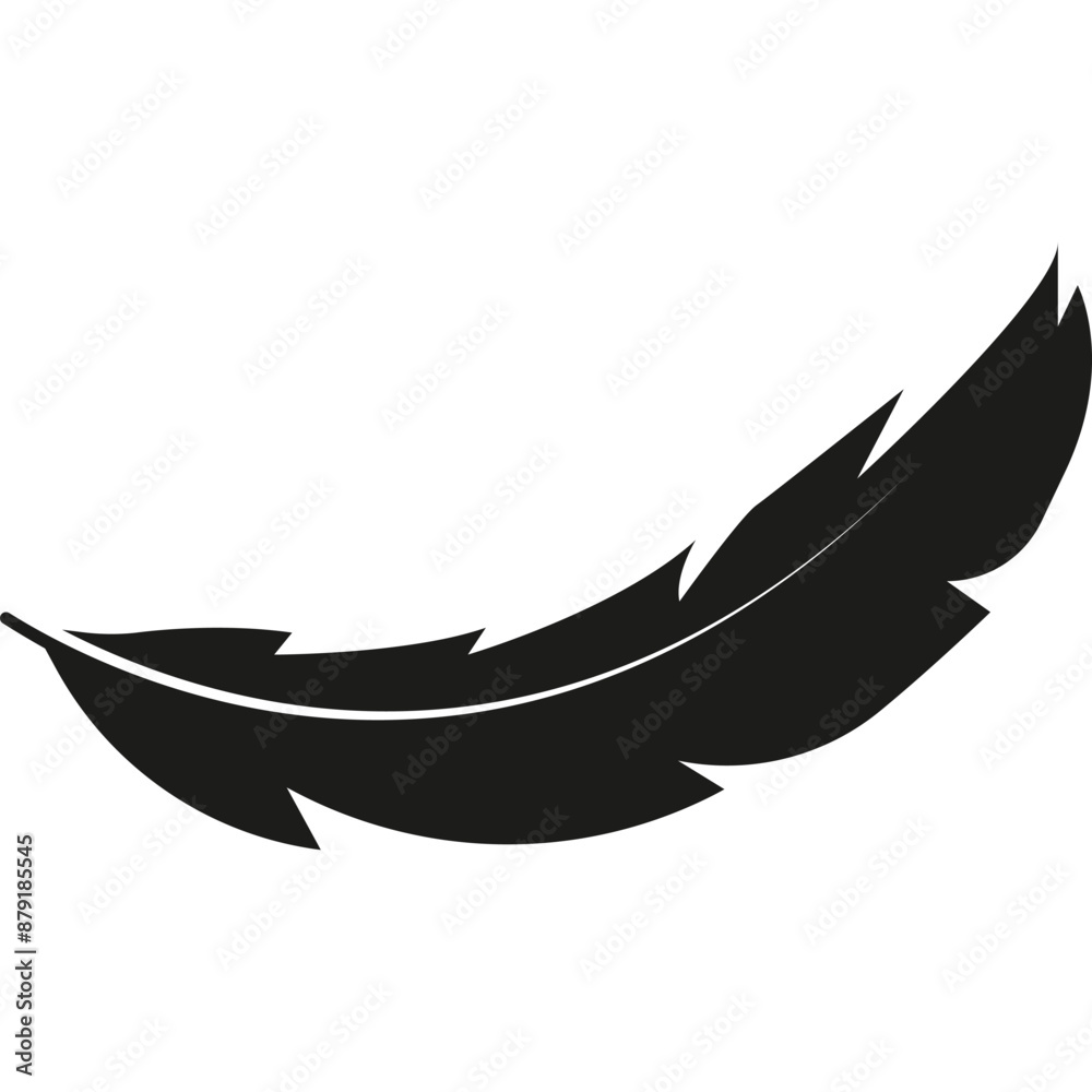 Bird Feather. Feather Silhouette. Plumelet Icon Bird Feather. Feather Silhouette. Plumelet Icon