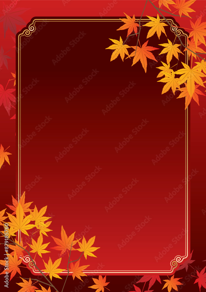 秋の紅葉和風背景
秋の紅葉和風背景