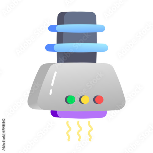 A kitchen hood icon designed in flat style 