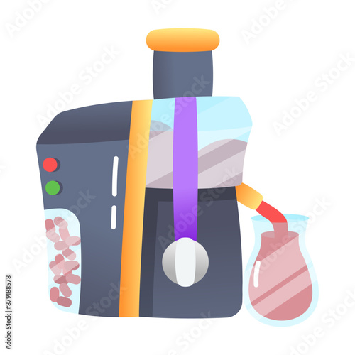 A flat icon of a juicer machine