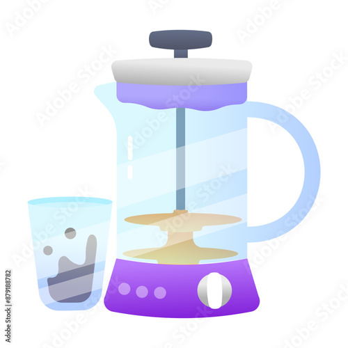 A tea plunger flat icon 