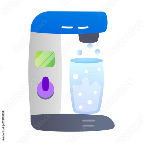 Obraz na plátně A flat icon of seltzer maker