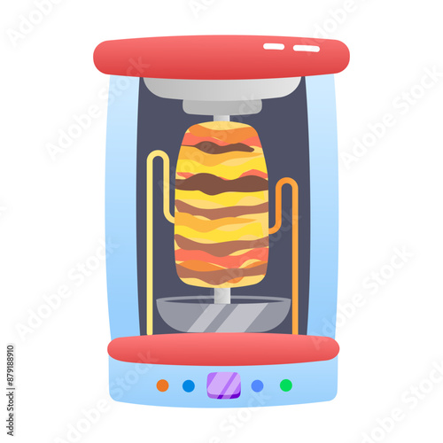 A shawarma machine flat icon 