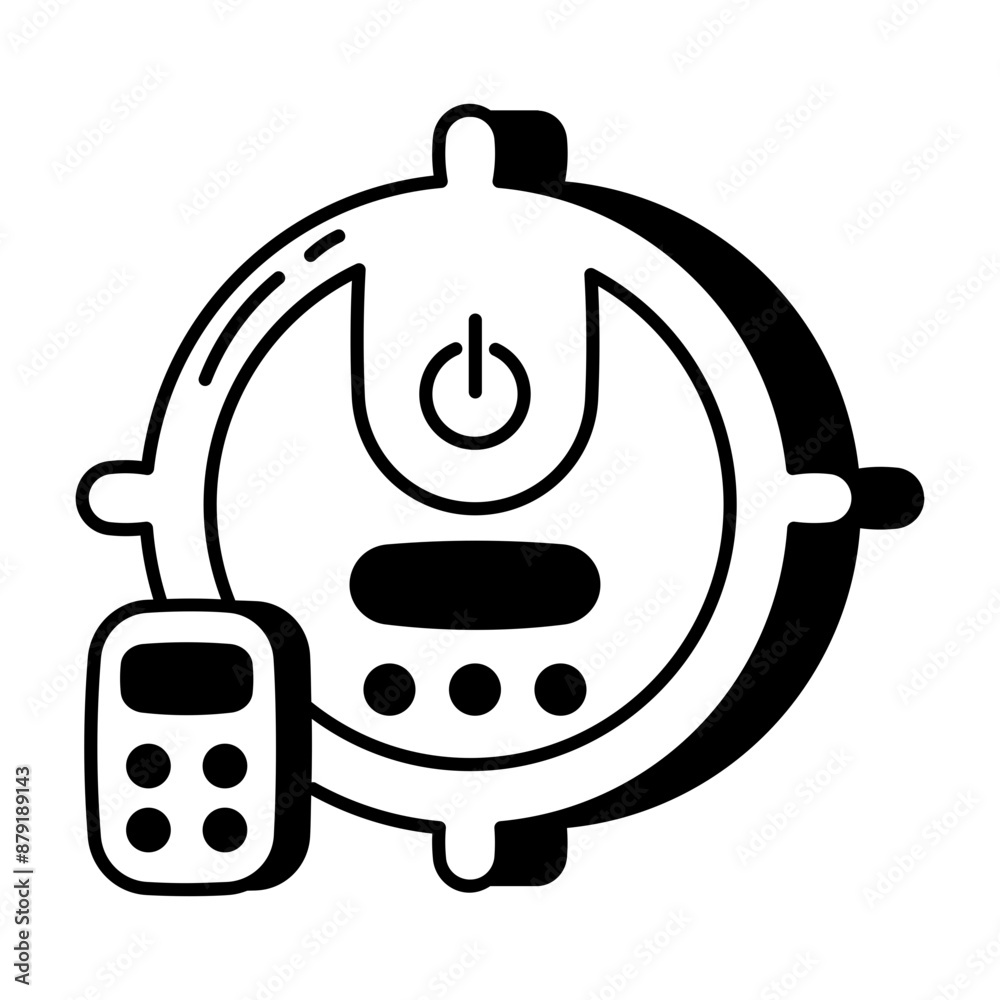 Fototapeta premium A robot vacuum glyph style icon 
