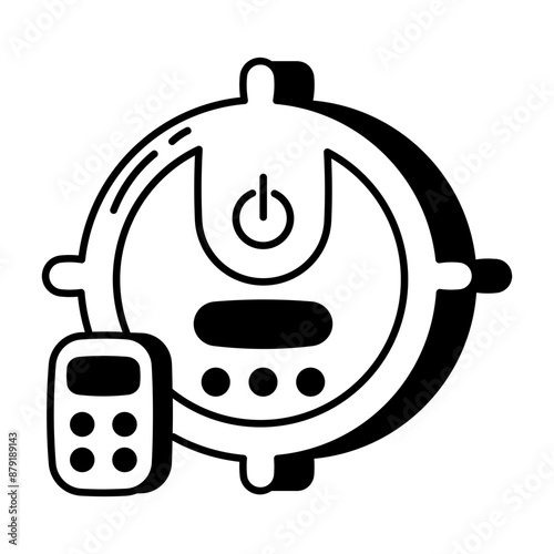 A robot vacuum glyph style icon 