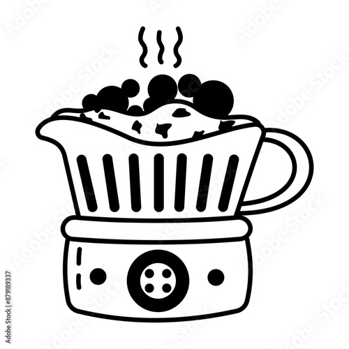 A gravy boat glyph style icon