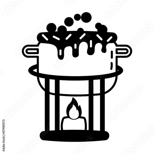 A cheese fondue glyph icon 