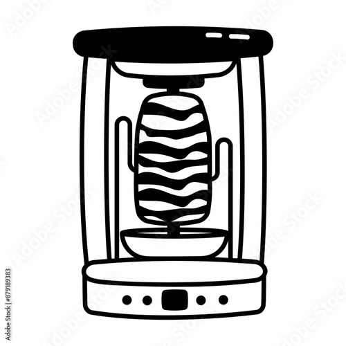 A shawarma machine glyph icon 