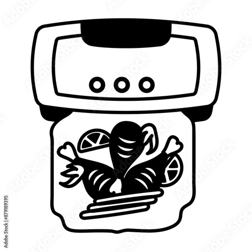 A glyph icon of vacuum sealer  