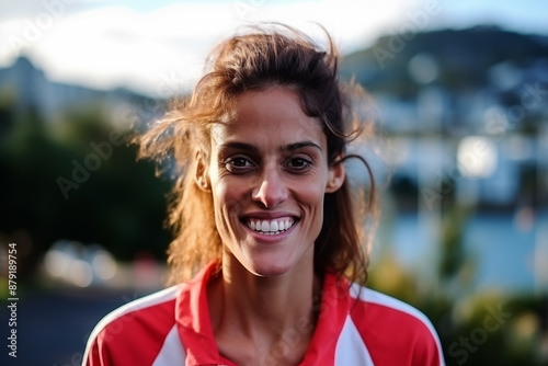 Portraits of female athletes from South America in the afternoon sunlight