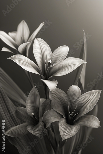 Beautiful and simple organic art style flower photography that captures the beautiful and natural floral patterns. The image is generated by AI photo