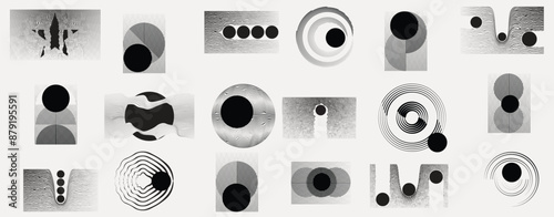 Lines and dots in various Forms . Spiral Vector Illustration .Technology round. Wave Logo . Design element . Abstract Geometric shape .