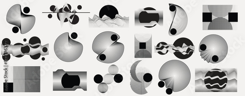 Lines and dots in various Forms . Spiral Vector Illustration .Technology round. Wave Logo . Design element . Abstract Geometric shape .