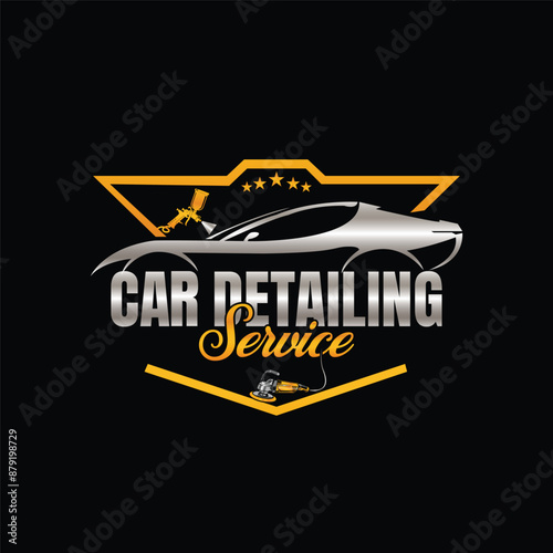 auto shine wash and detailing service logo design