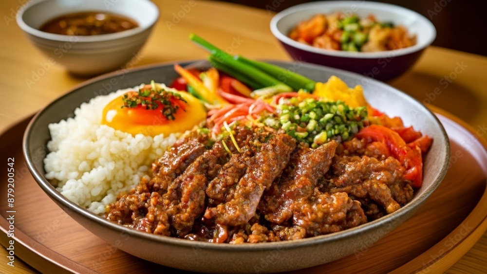 Delicious Asian cuisine served in a bowl Delicious Asian cuisine served in a bowl