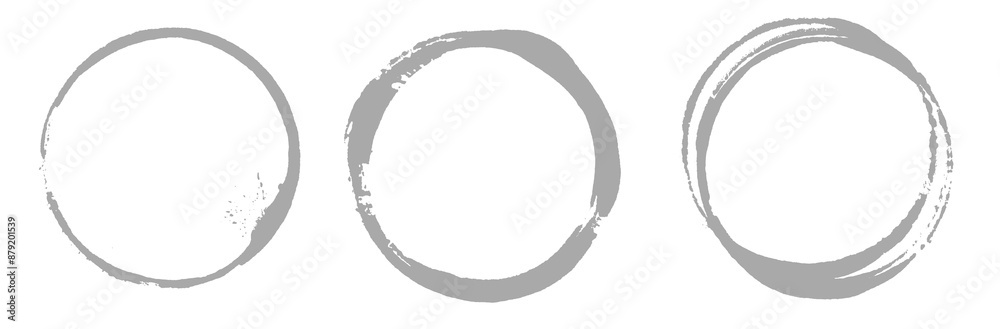 3x Kreis Umrandung in grau als Hintergrund 3x Kreis Umrandung in grau als Hintergrund