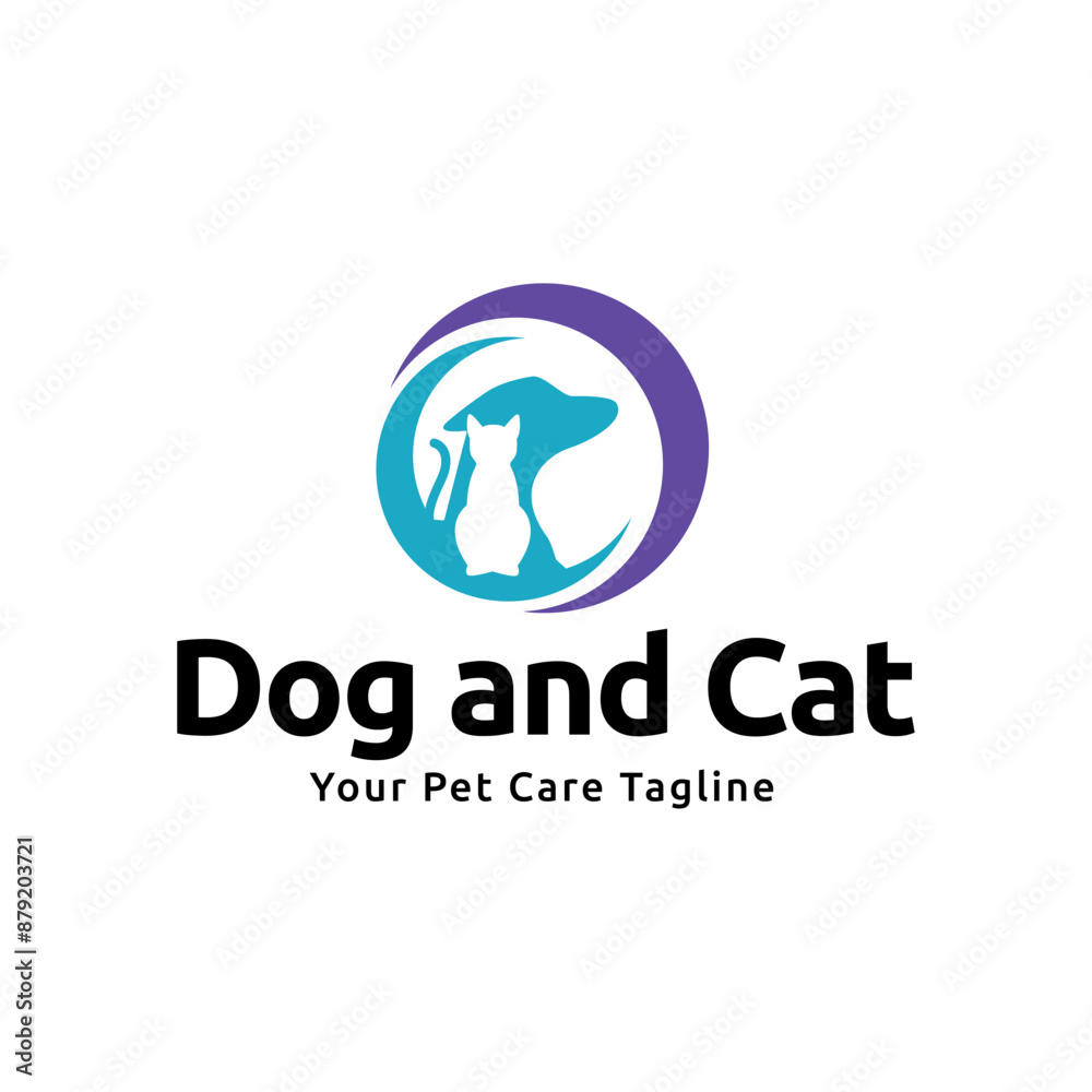 Dog and cat logo design. pet care concept element