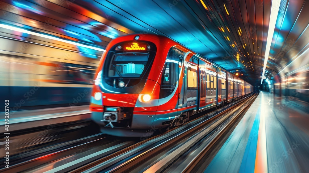 Motion blur of fast-moving train Motion blur of fast-moving train