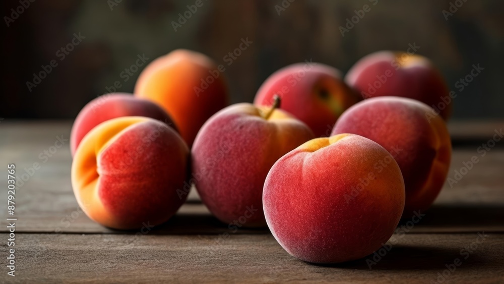 Deliciously ripe peaches ready to be enjoyed Deliciously ripe peaches ready to be enjoyed